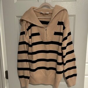Striped Tan and Black Men's Sweater